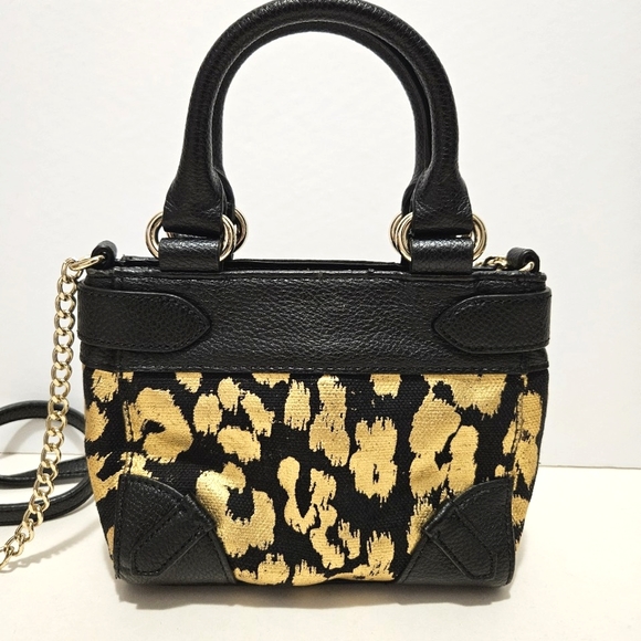 Juicy Couture - Beverly Mini Daydreamer Purse in Black & Gold Leopard Print - Picture 5 of 12